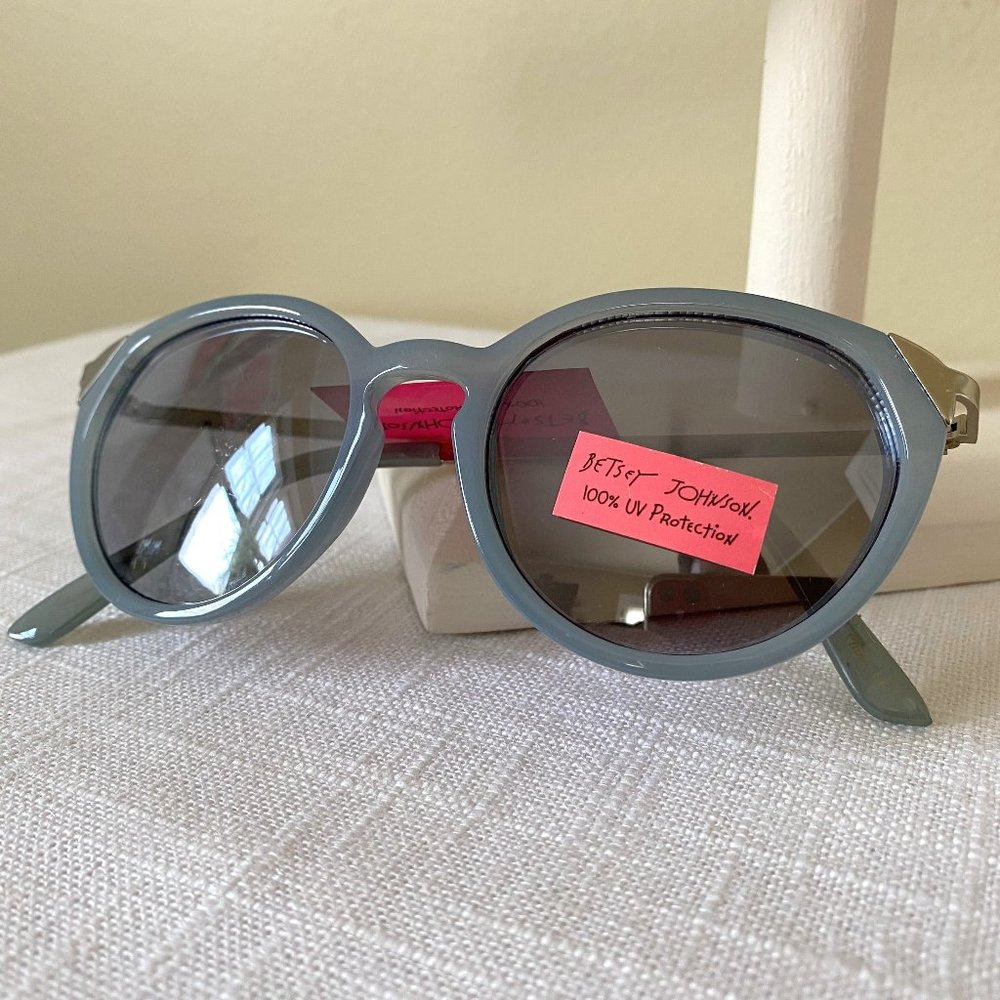 Betsey Johnson Grey and Brushed Silver Sunglasses